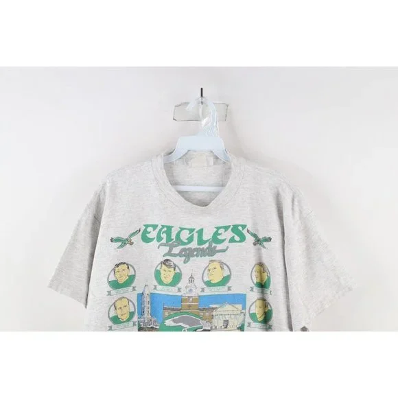 Vintage 90s Mens Large Philadelphia Eagles Football Legends T-Shirt Gray USA - Picture 2 of 13
